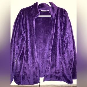 Purple Sherpa Zip Up Jacket